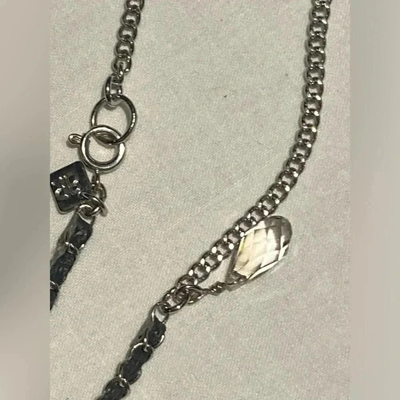 Banana Republic Braided Leather Tassel Necklace, Gray - Picture 4 of 5